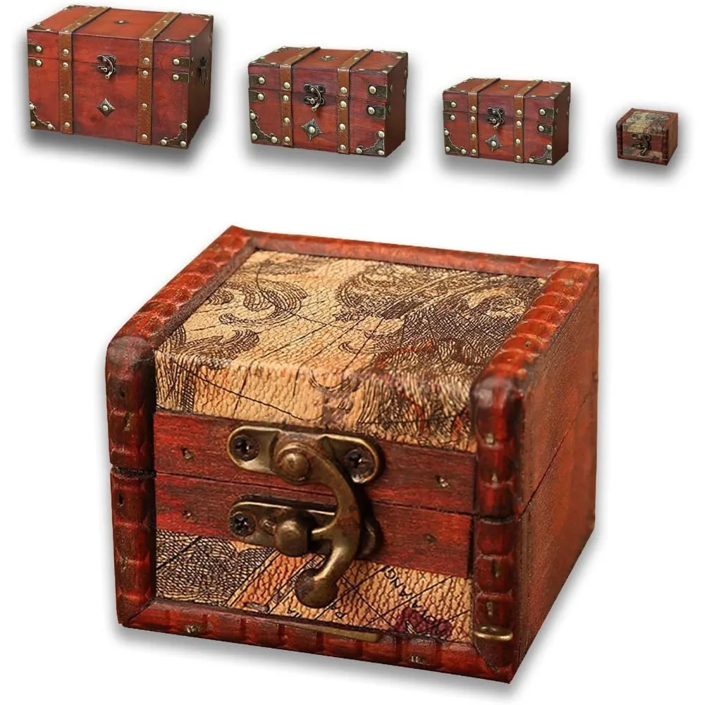 

Classic wooden jewelry box, jewelry storage box, vintage trinkets organizer