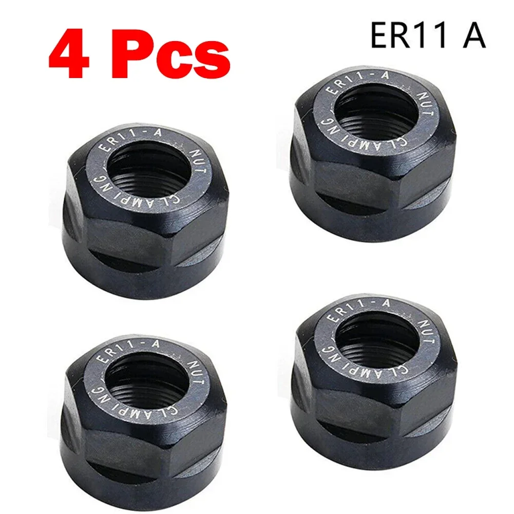 4pcs ER11 A Type Collet Clamping Nut Chuck Nut For ER Collet Milling CNC Chuck Holder CNC Lathe Milling Cutter Router Bit Holder