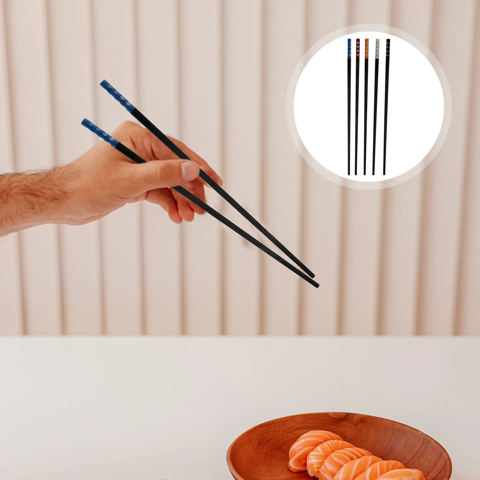 

10Pairs Alloy Chopsticks Non-Deformation Metal Chopsticks Household Use Reusable Non-Slip Dining Tools