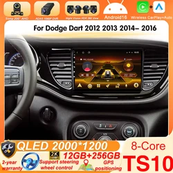 Wireless Android Auto Carplay For Dodge Dart 2012-2016 Car Multimedia Player 5G Wifi GPS Intelligent System 8 core Touch Display