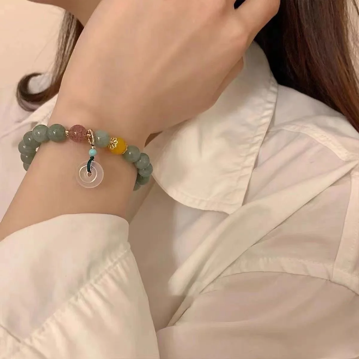 B162 Stilvolles, farbenfrohes Perlenarmband für Damen – Vintage-Stein, ethnisch, handgefertigt, Kette, Handseil-Armband, Trend-Schmuck für den Alltag