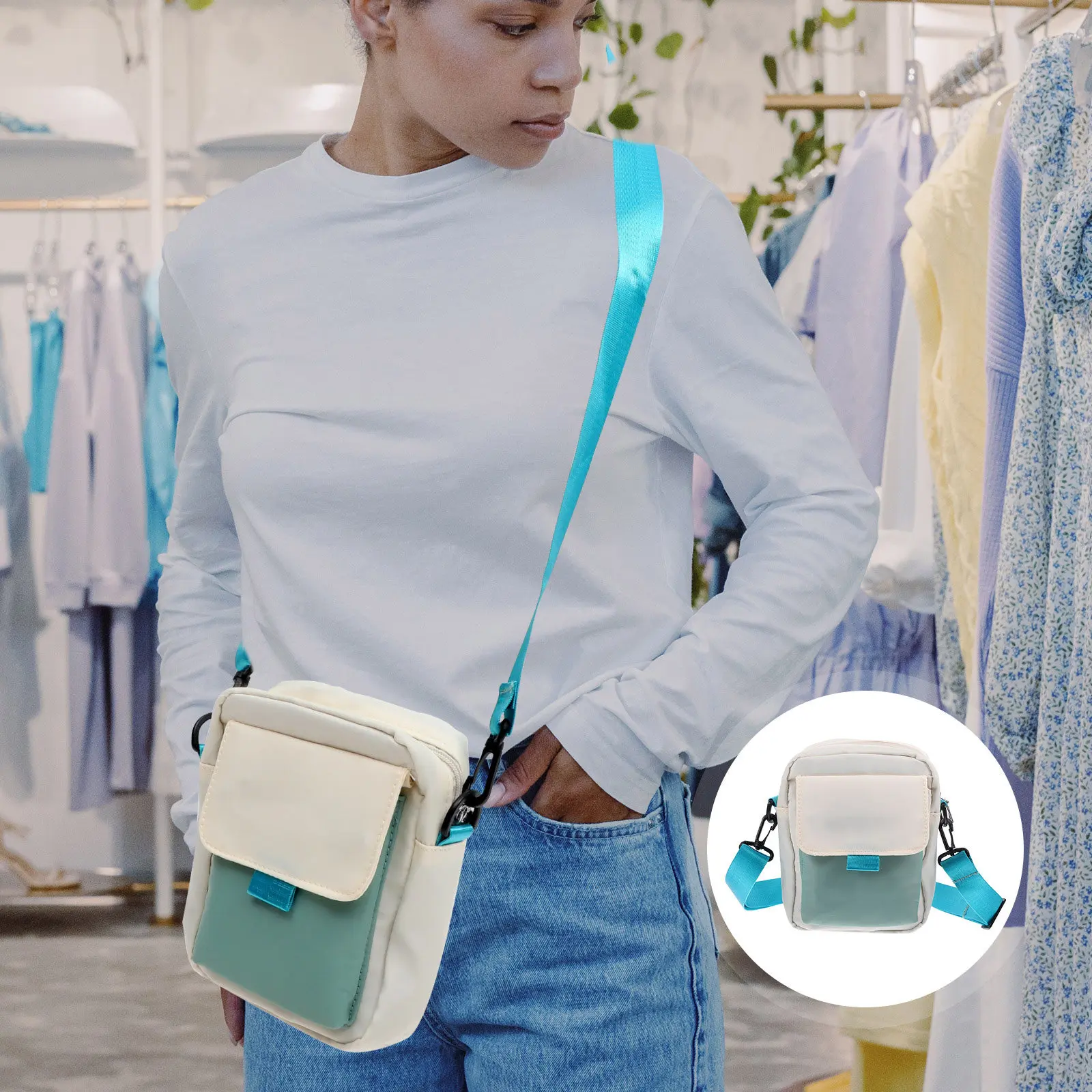 Graceful Adjustable Cross-Body Bag Creative Simple Design for Lady Phone Storage Outdoor Cross-Body Bag Adorable Handbag view 2