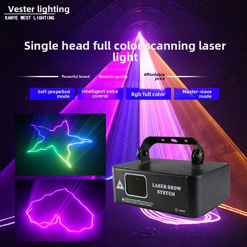 

Single Head Full Color Scanning Laser Light Beam Line Pattern Full Color Dance Bar Stage KTV Private Room