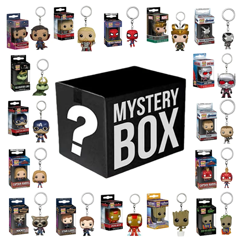 

Marvel superhero PVC character keychain blind box, random style. Perfect cartoon themed birthday gifts and surprise gifts.