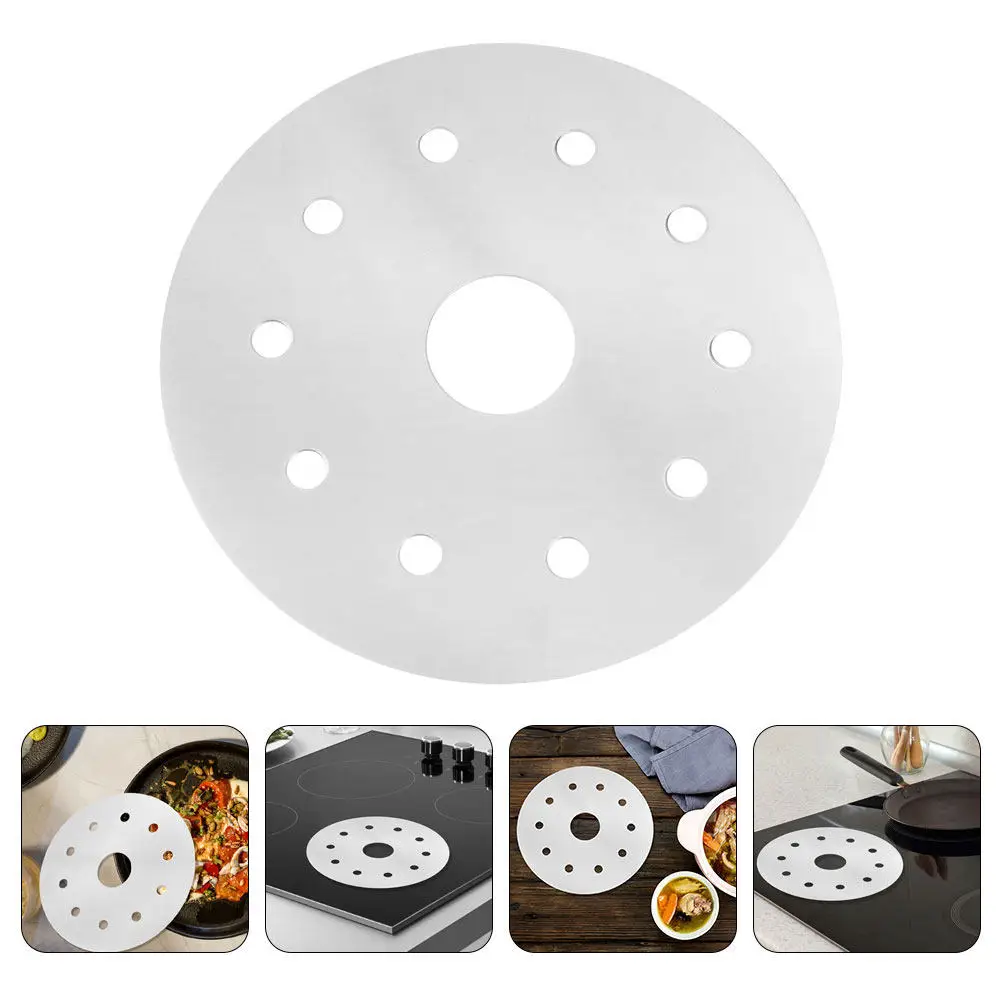 2Pcs Stainless Steel Heat Induction Diffuser Plate 13Cm Efficient Heat Transfer for Stew Pots Sand Pots Kitchen Cookware Gadget
