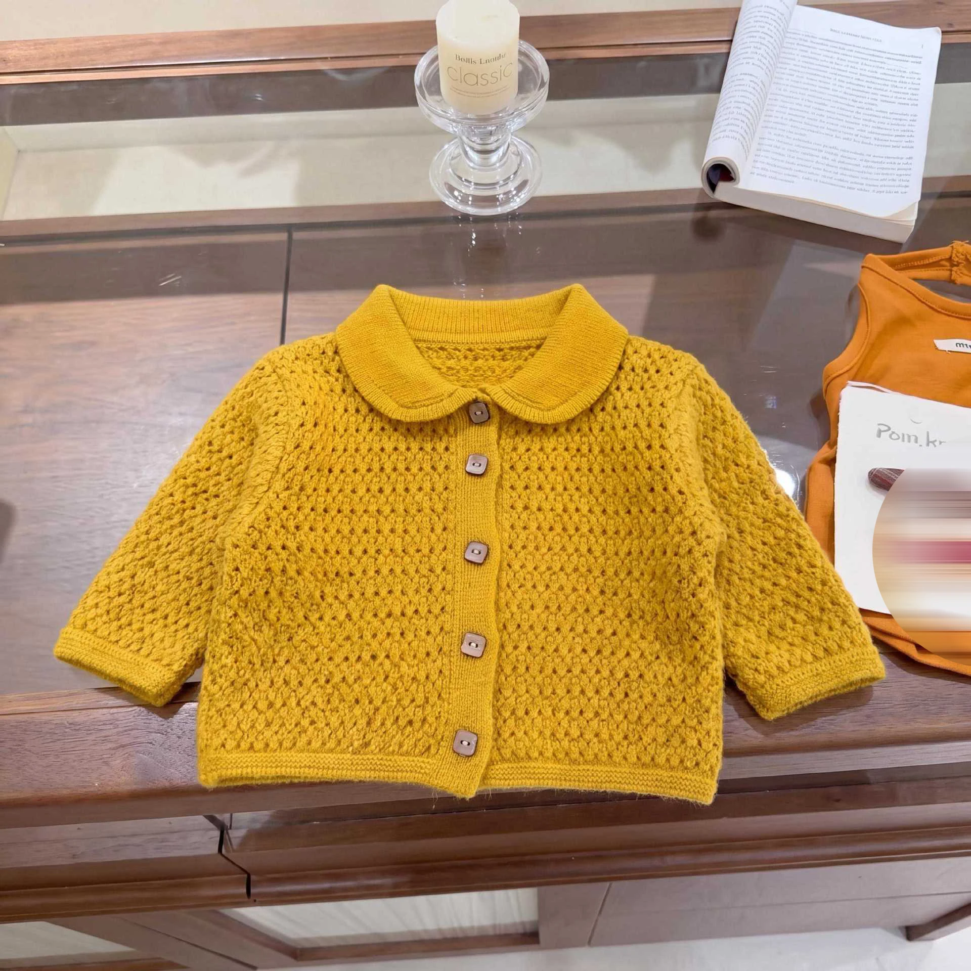 Children's Long-Sleeved Knitted Cardigan Sweaters And Checked Shorts Autumn Collection New Arrivals for Kids
