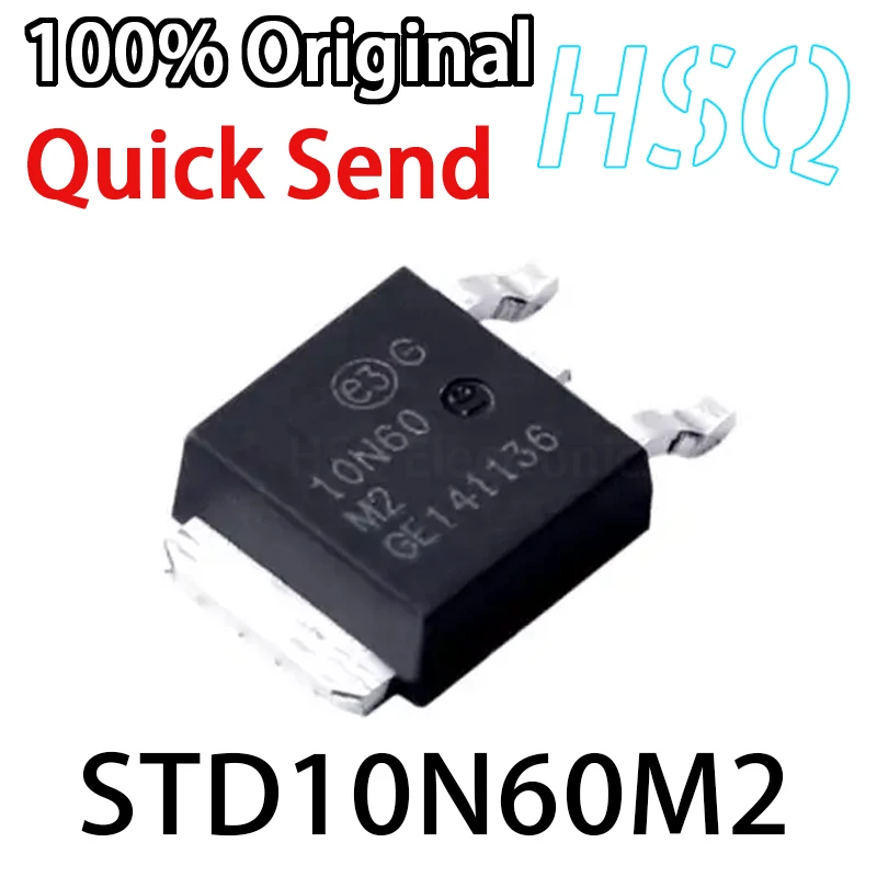 10PCS 10N60M2 STD10N60M2 Brand New Original TO-252 600V 7.5A Field-effect Transistor