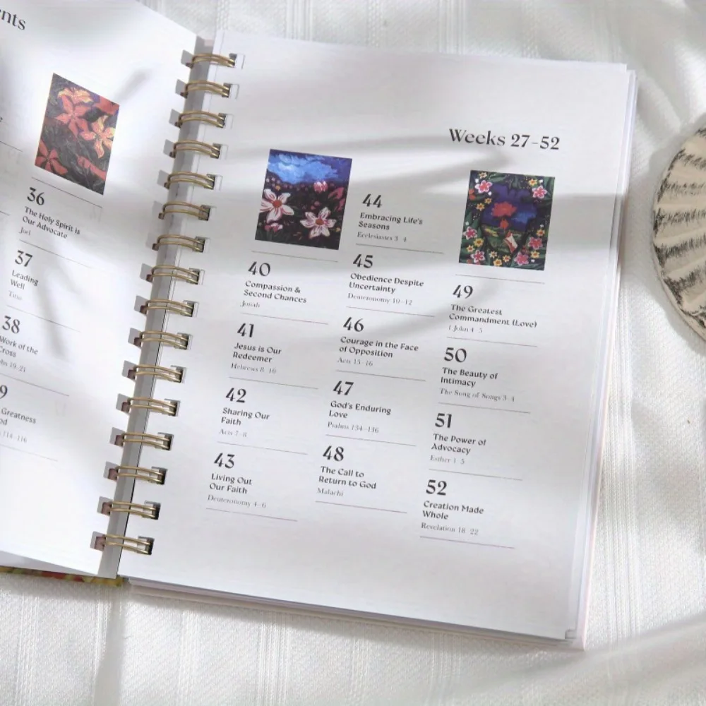 52 Weeks Learning Book, Educational Religious Study Guide, Scripture Wisdom Teaching Book for Spiritual Growth