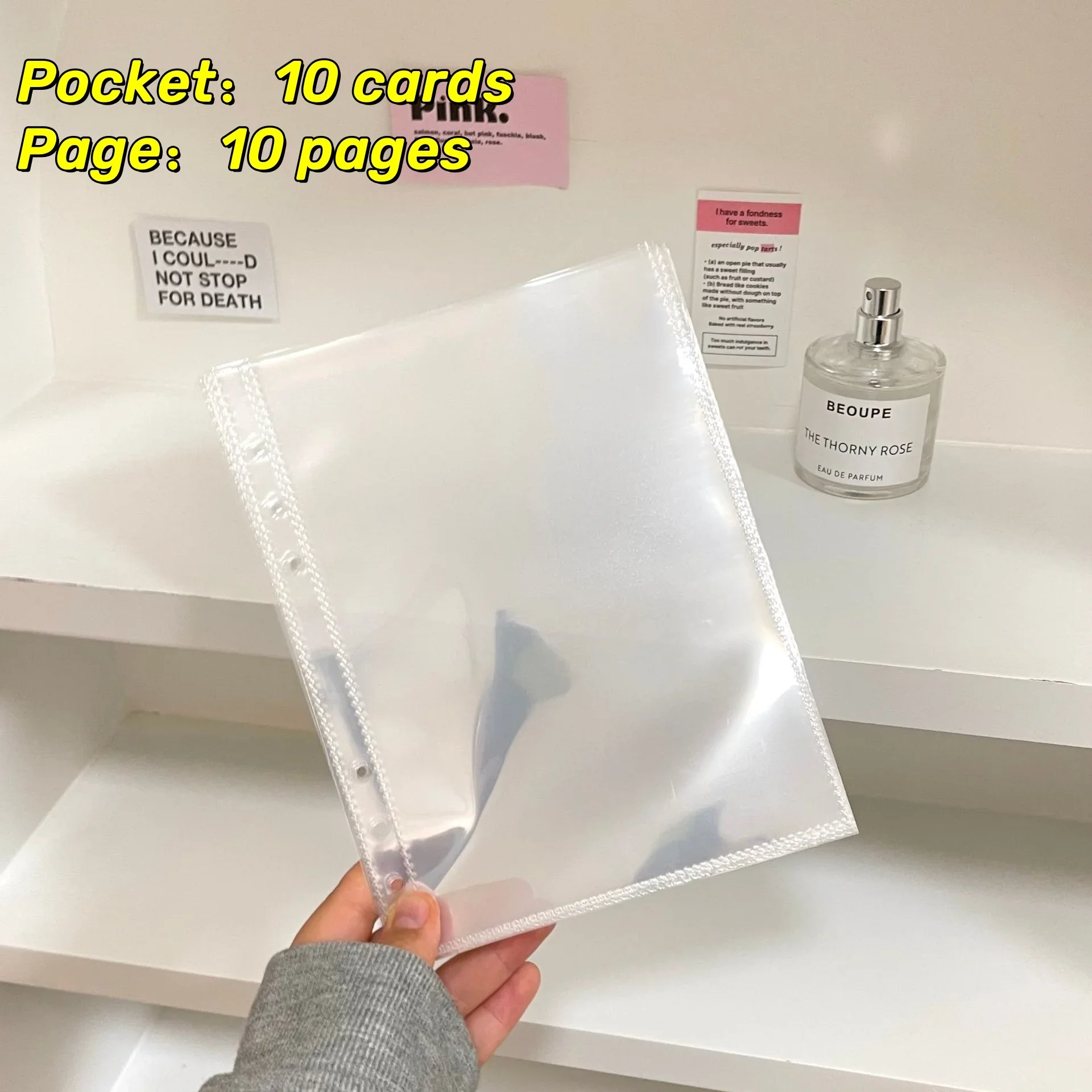 10 Stück ultraklare K-Pop-Kartenhüllen, Binder, Fotokarten, Fotoalbum, Innenseite für Postkarten, Filme, Spielkarten, Fotokartenschutz