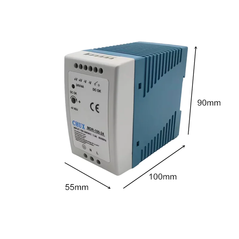 24V 100W DIN Rail  Industry Switching Mode Power Supply MDR 100W 24V For Cnc Cctv  Led Light (MDR100W-24V)