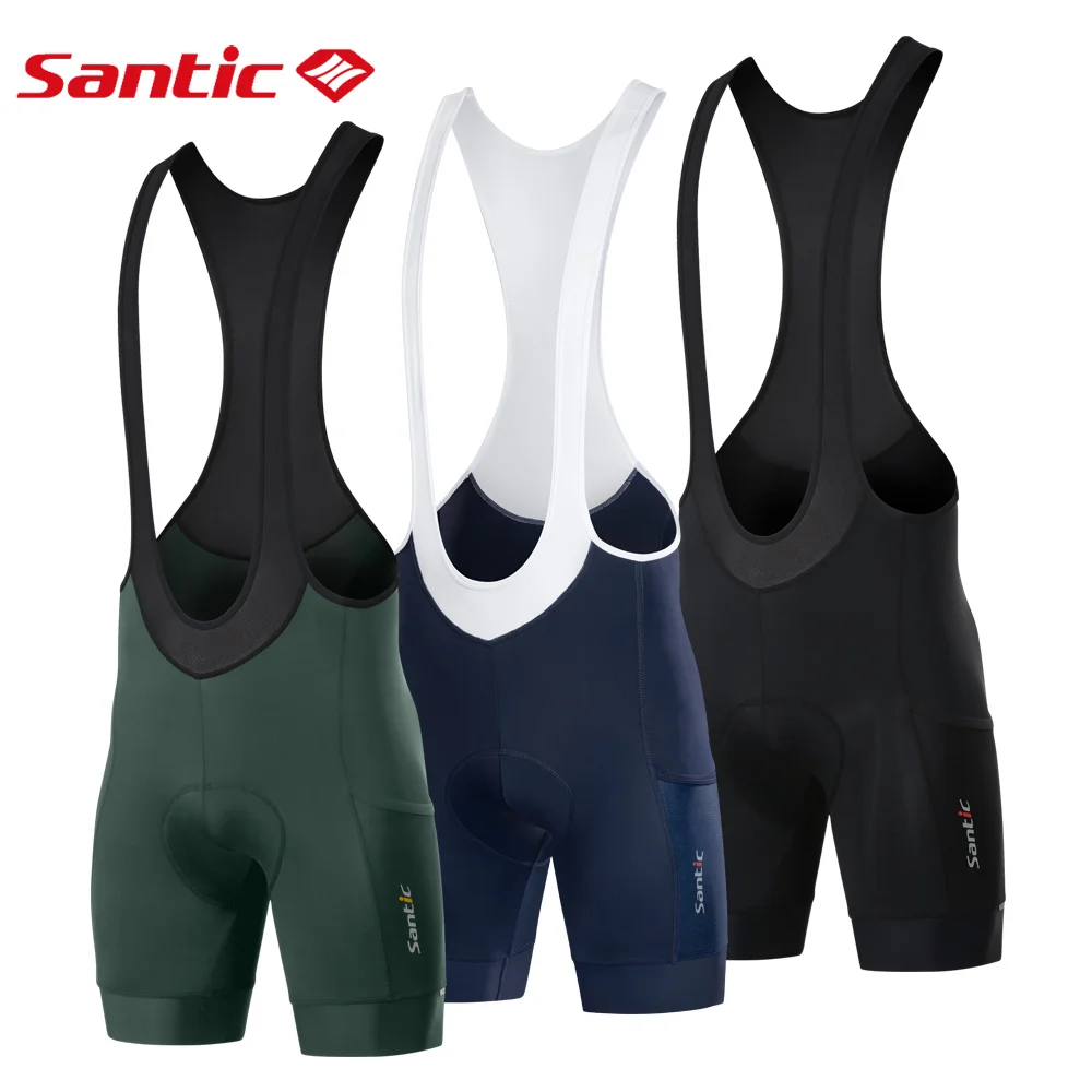 

Santic Men Cycling Bib Shorts 4D Cushion Padding Cycling Bottom Bib Shorts Long Distance MTB Padded Shorts Tights Slim Fit