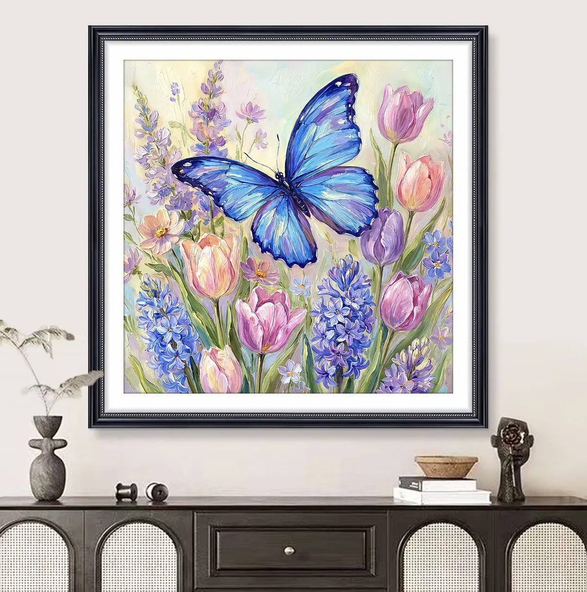 

With Threads Drawing Needles Printed DIY Cross Stitch Kit 9CT 11CT Set For Embroidery kit Needlework Butterfly 48 Colors