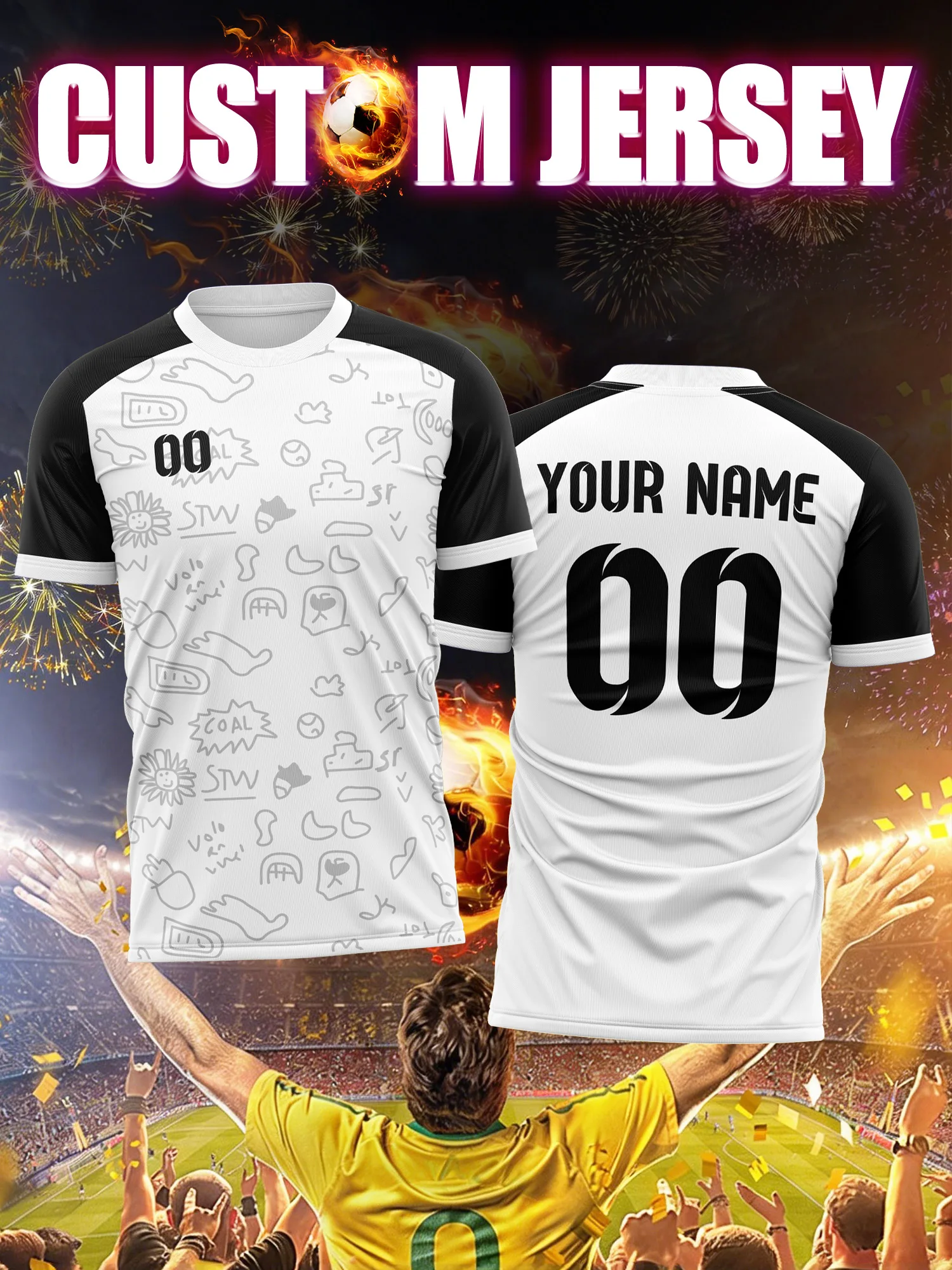 

Футбольная форма с индивидуальным изображением, номером и именем, униформа городской лиги, модная современная спортивная одежда для местных футбольных команд