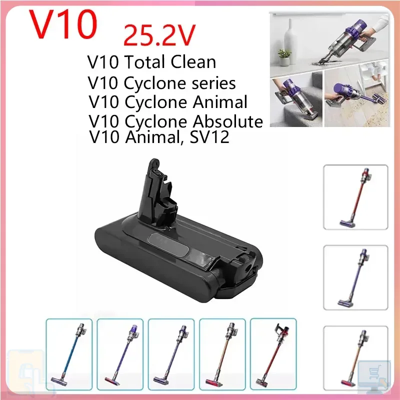 

100% обновленный аккумулятор 25,2 В для Dyson V10, аккумуляторная батарея для пылесоса Dyson V10 SV12 Fluffy Whirlwind V10