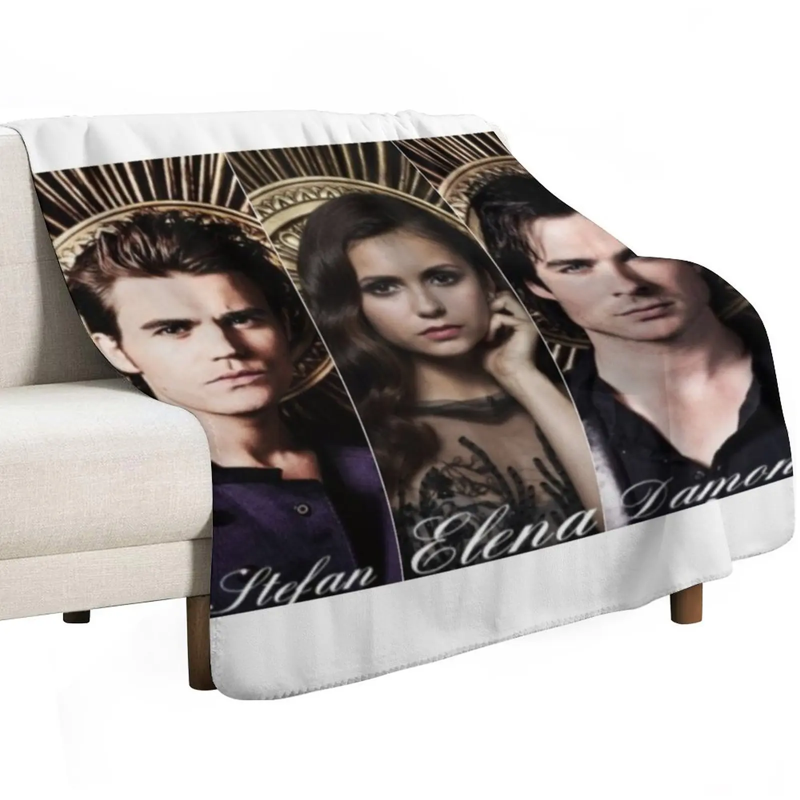 Tvd Cast Photoshoot Throw Blanket Decorative Sofas Single Flannel Beautifuls Picnic Cute Plaid Blankets