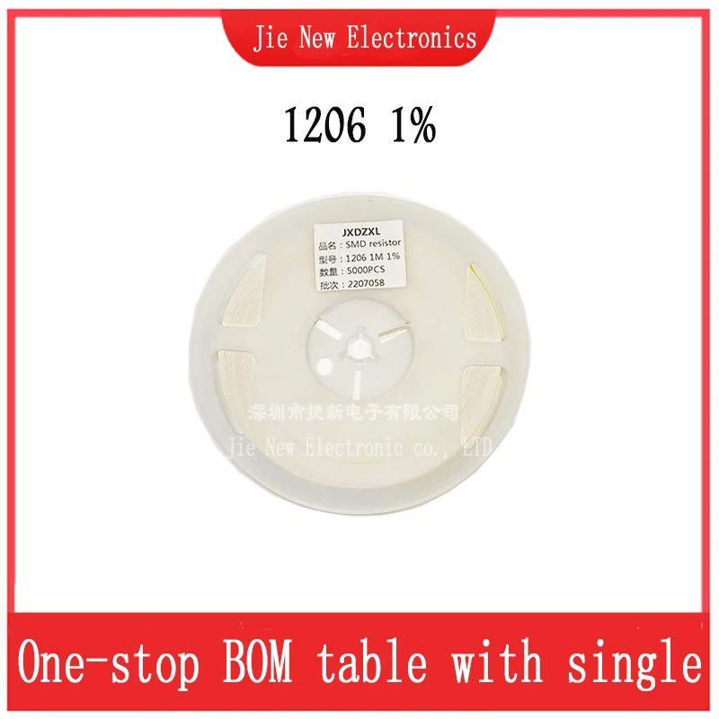 

5000pcs 1206 1% 0R-10M Resistor 0.1R 0.15R 0.22R 0.43R 1R 4.7R 10R 47R 1K 1.5K 5.6K 10K 47K 100K 330K 820K 1M 4.7M 8.2M 1/4W