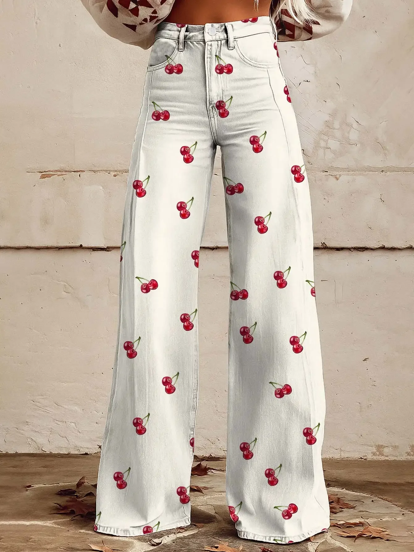  New Women's Jeans Imitation Denim Fabric Casual Fashion Comfortable Pattern Diverse Pants.Anti wrinkle casual wear