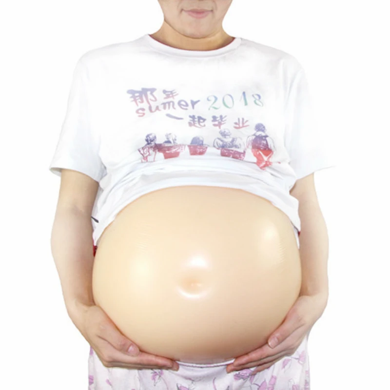 

Silicone Fake Belly Maternity Props for Men and Women Role Play Soft Fake Pregnant Belly for Stage Actors Drag Performer