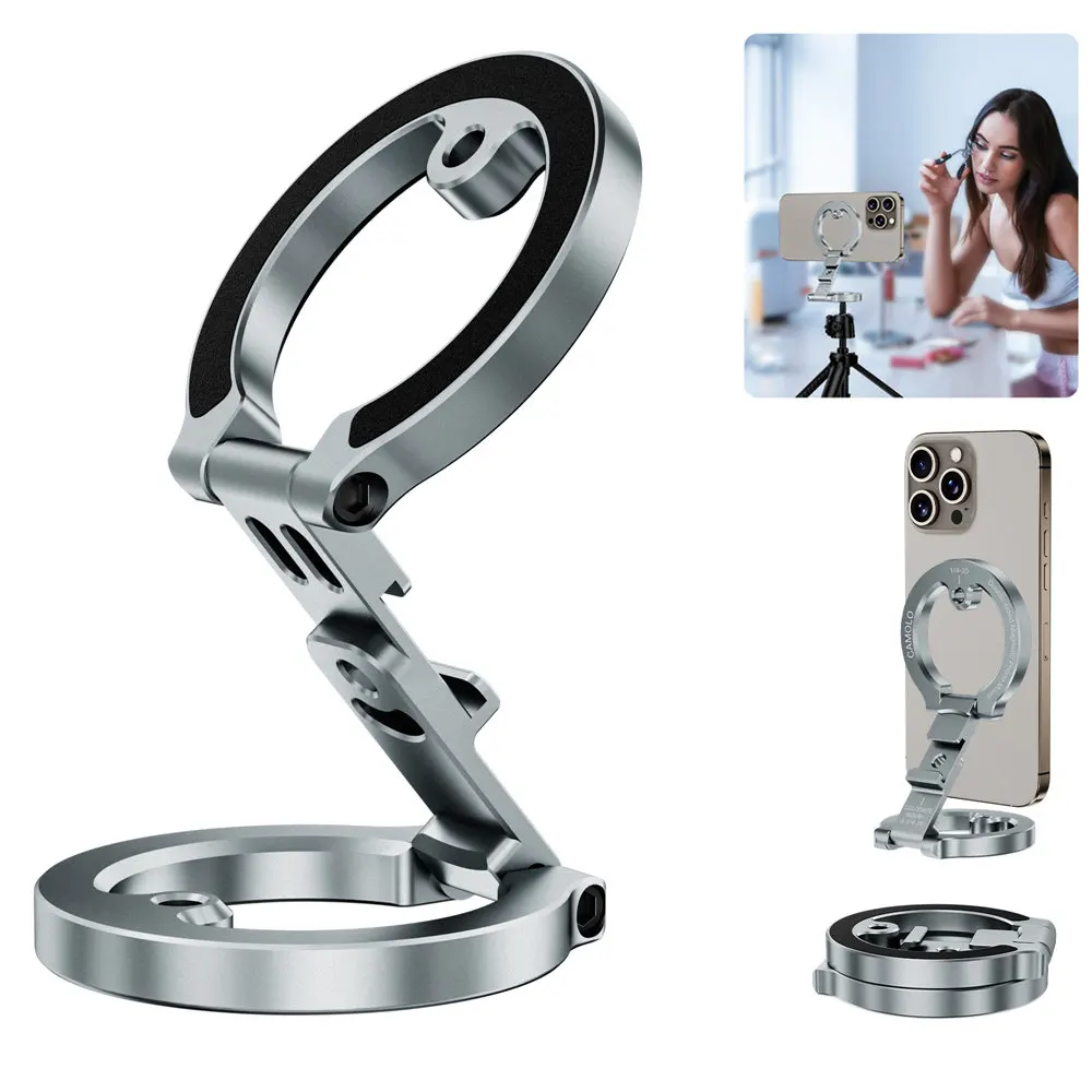 Upgrade Dubbelzijdige Magnetische Telefoon Ring Houder Kickstand w Koude Schoen 1/4
