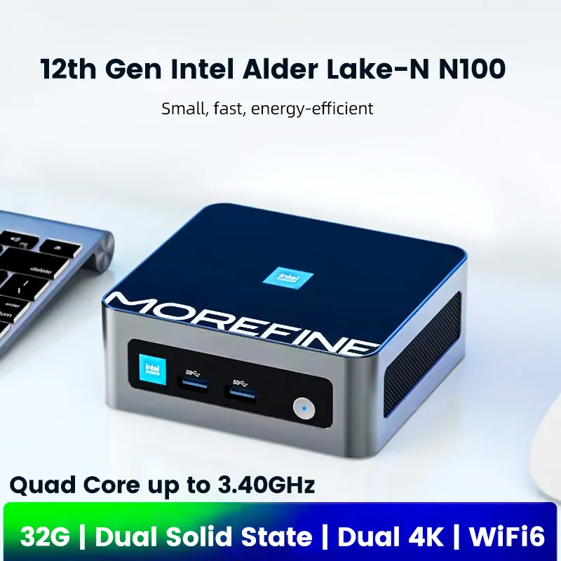 

Morefine M9 M8 Pocket Mini PC 12th Gen Intel Alder Lake i7 1260P N100 N95 DDR4 NVME Dual HDMI2.0 2.5G LAN Gamer Computer WiFi6