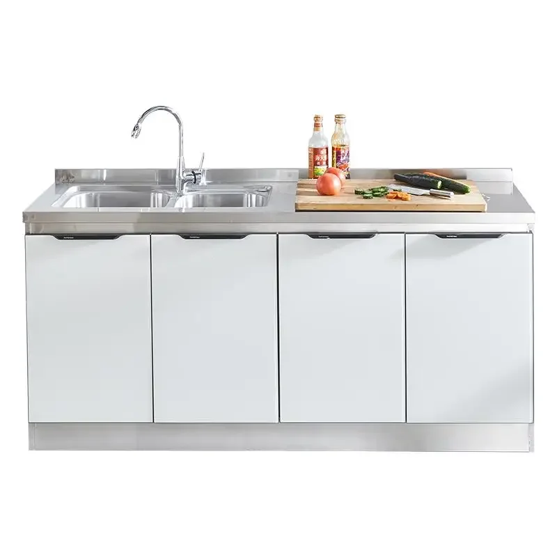Simple Cabinet Stainless Steel Locker Cupboard Assembly Stove Cabinet Kitchen Cabinet Kitchen Integrated