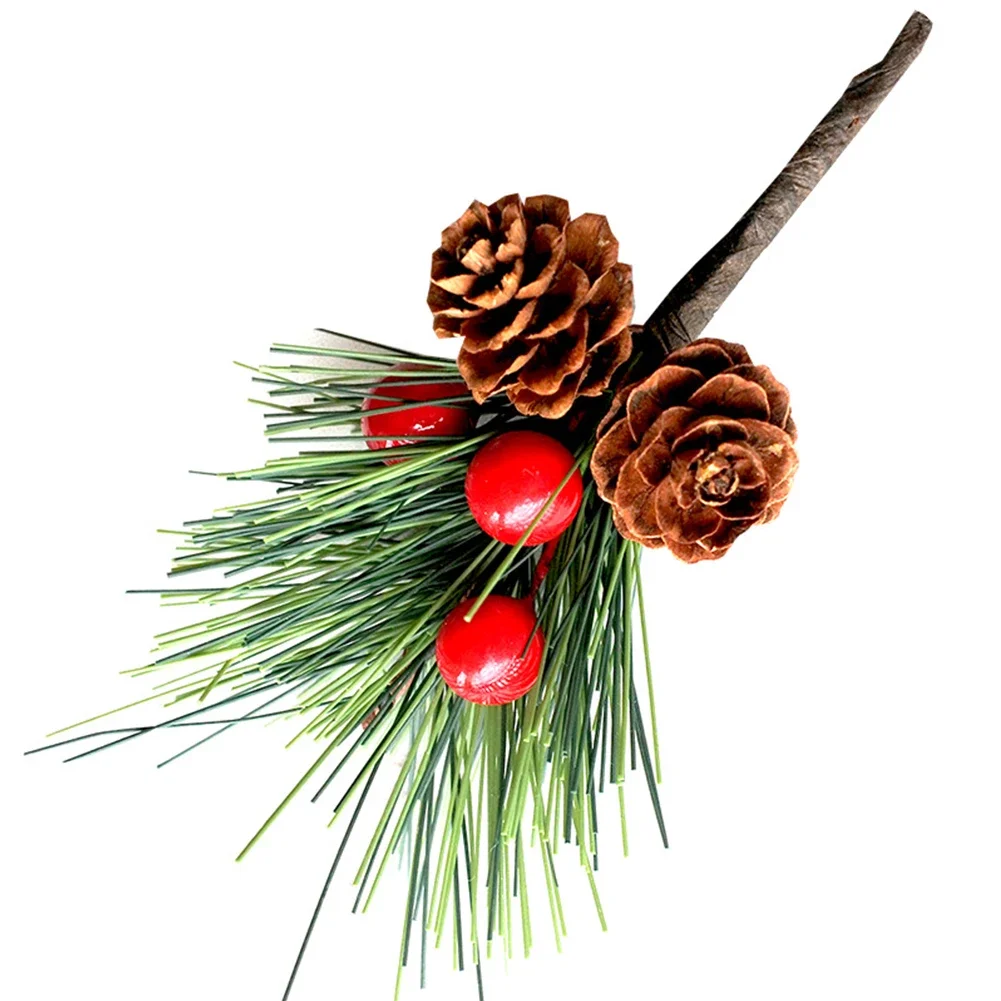 10 Pcs Artificial Pine Picks Christmas Small Artificial Pine Tree Pine Branches With Berries Pinecones For Christmas Flower Arra