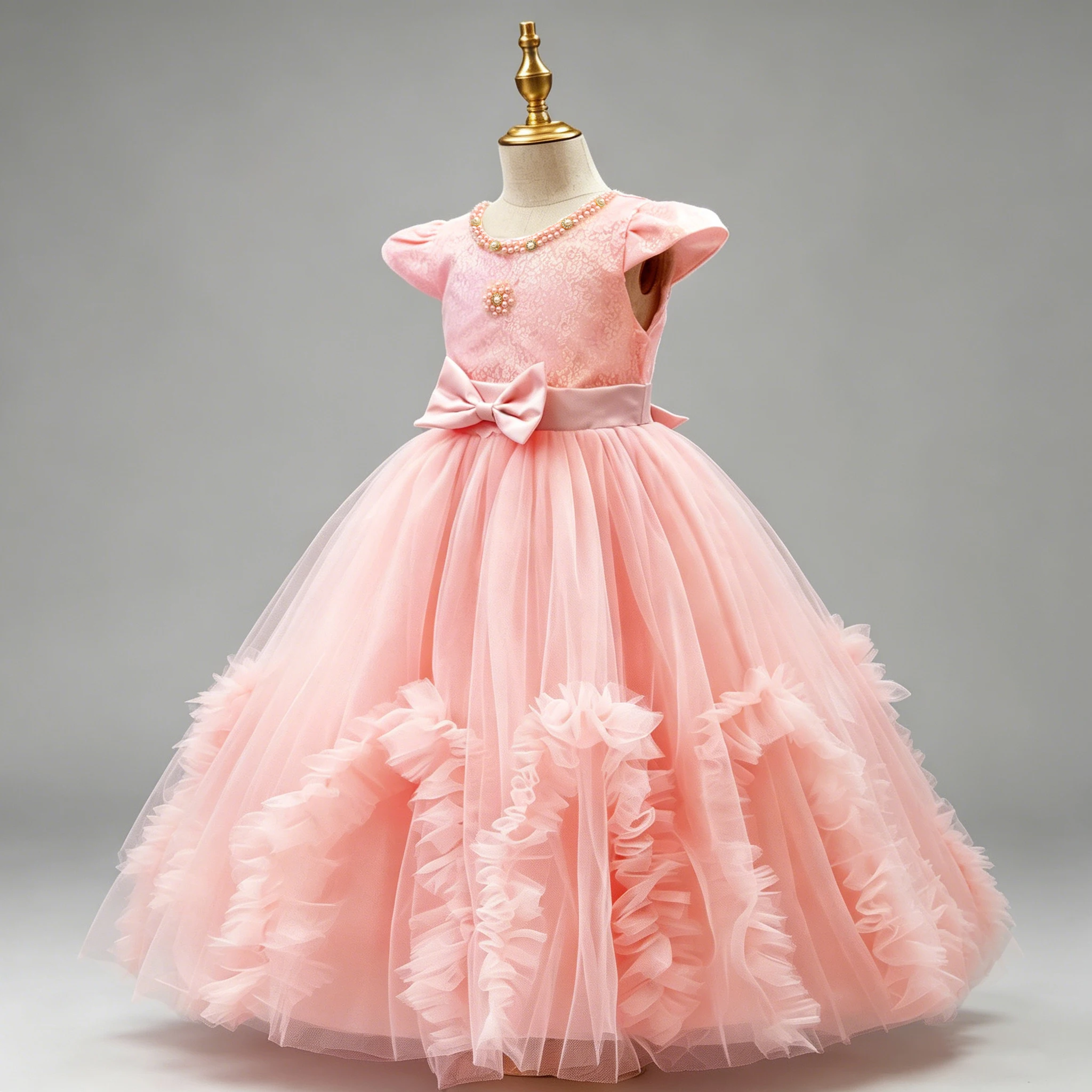 New Flower Girl Dresses For Weddings Fashion Lace Sequin Princess Birthday Party Dress Elegant First Communion For kid 4-14Years view 3