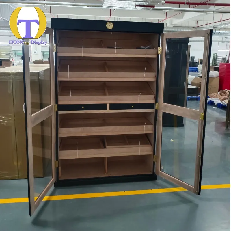 Custom.Customized Super High Quality Modern Luxury Design Zigarrendisplay Humidor Vitrine mit temperierenden Glastüren