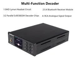 HIFI Audio Decoder 2 Parallel ES9038Q2M DAC QCC3084 Bluetooth 5.4 Audio Player 384KHz DSD256 Lossless Decoding AMANERO Module
