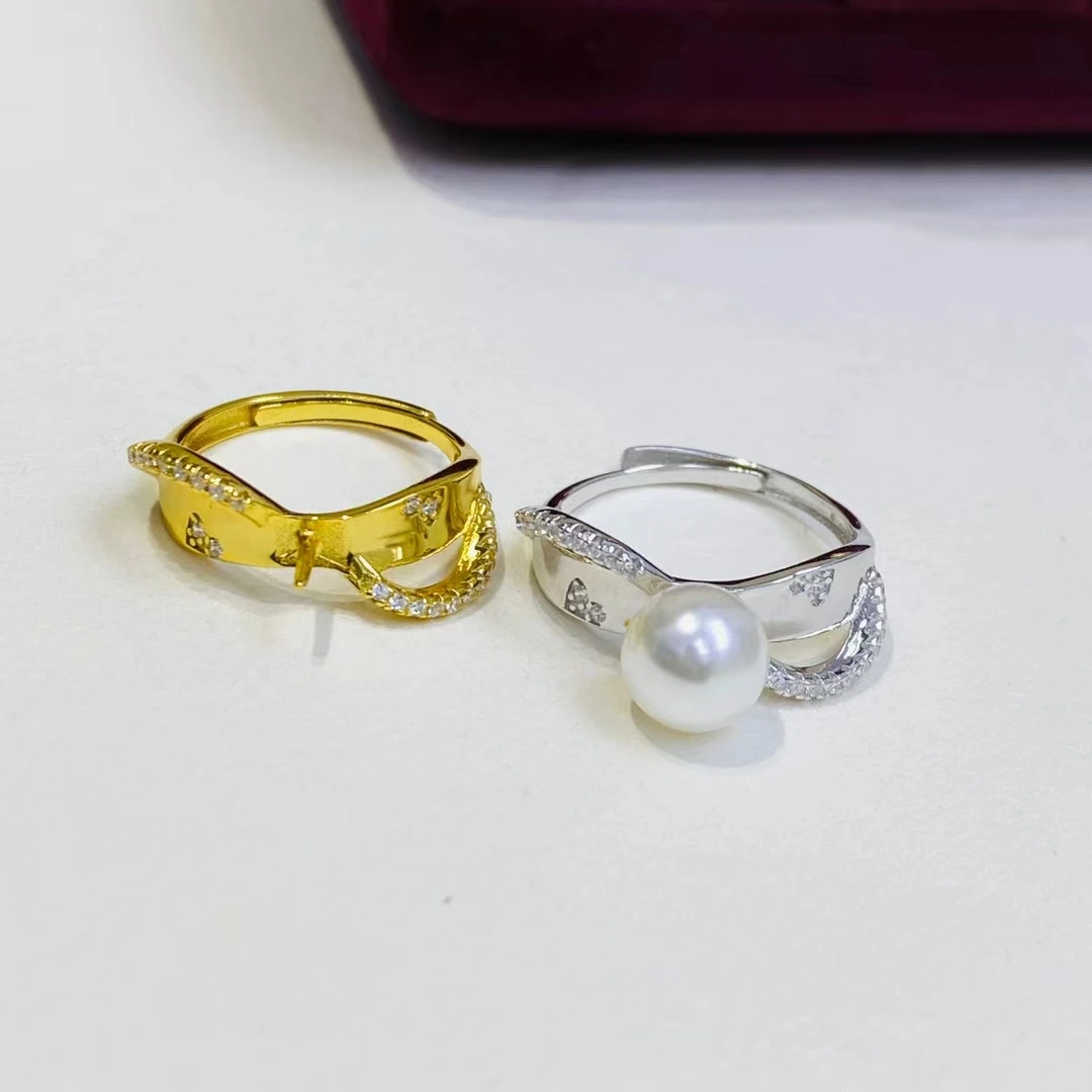 

Регулируемое кольцо из стерлингового серебра 925 пробы, крепления, аксессуары, детали для жемчуга 6-7 мм, 5 шт./лот