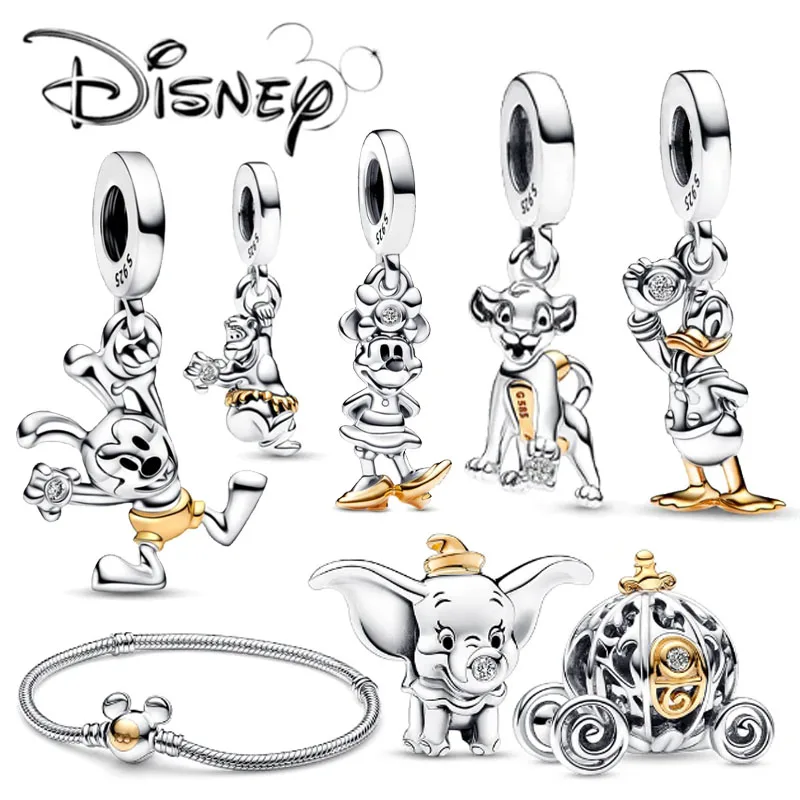

Disney 100th Anniversary FatTonny Charm Elephant Pendant Fit Mickey Mouse Original Pan Bracelet Silver Beads DIY Women Jewelry