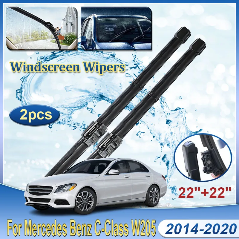 

For Mercedes-Benz C-Class W205 S205 Car Wiper Blades 2014 2015 2016 2017 2018 2019 2020 Windshield Windscreen Car Rain Brush Set