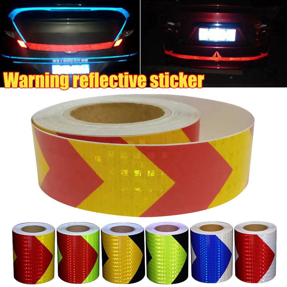 

5X1000CM Car Arrow Reflective Tape Decoration Stickers Traffic Safety Warning Reflection Tape Film Reflector Sign Sticker Roll