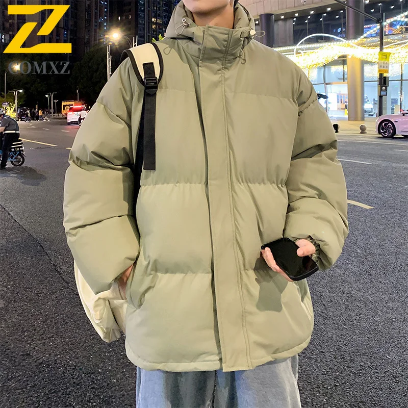

Men's Cotton Jacket 2025 Trendy Versatile Edition Cotton Thickened Anti Cold Warm Hooded Coat Outdoor Casual Winter Down Jacket