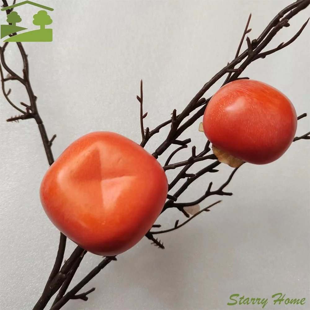 Mini Artificial Foam Persimmon Handicrafts Vegetable Simulation Fruit Funny Realistic Fake Persimmon Home Decorations