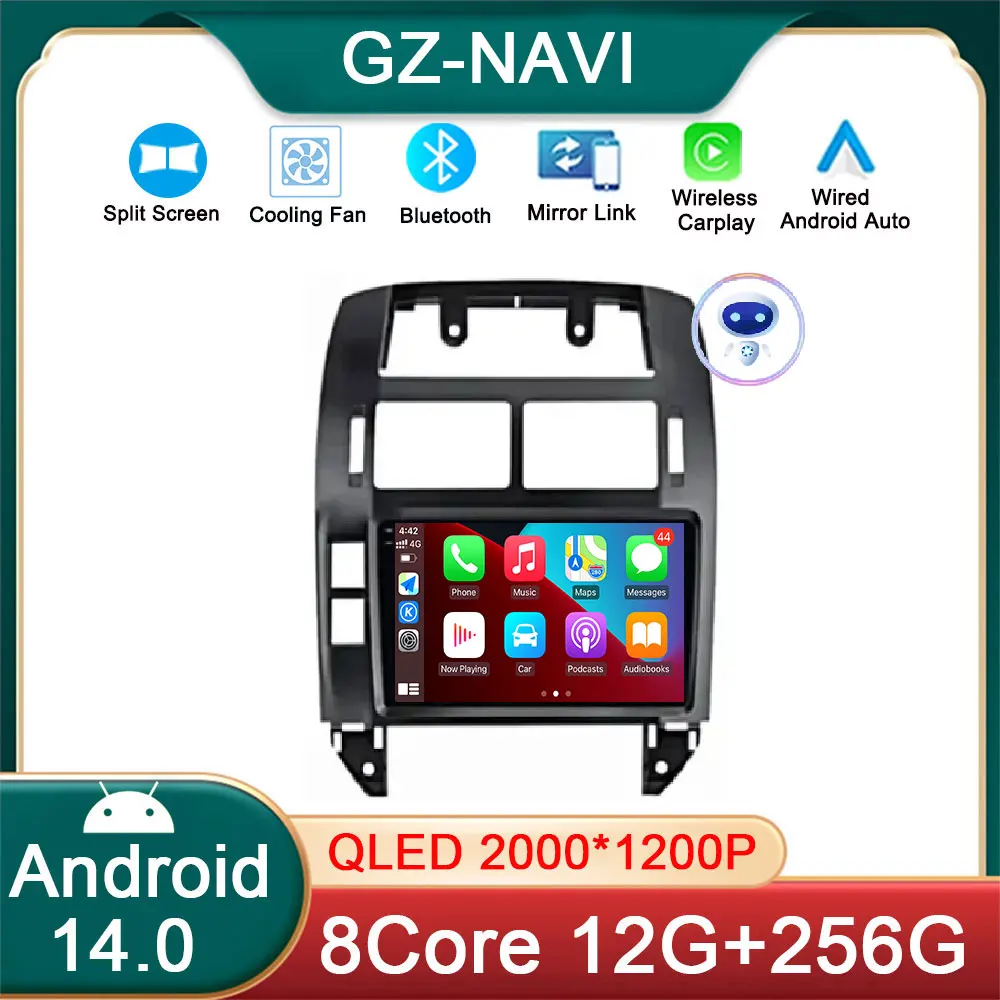 

Android 14 For Volkswagen VW Polo MK4 6Q 9N 9N3 2004-2009 Car Radio Multimedia Video Player GPS Carplay QLED Screen Auto Stereo