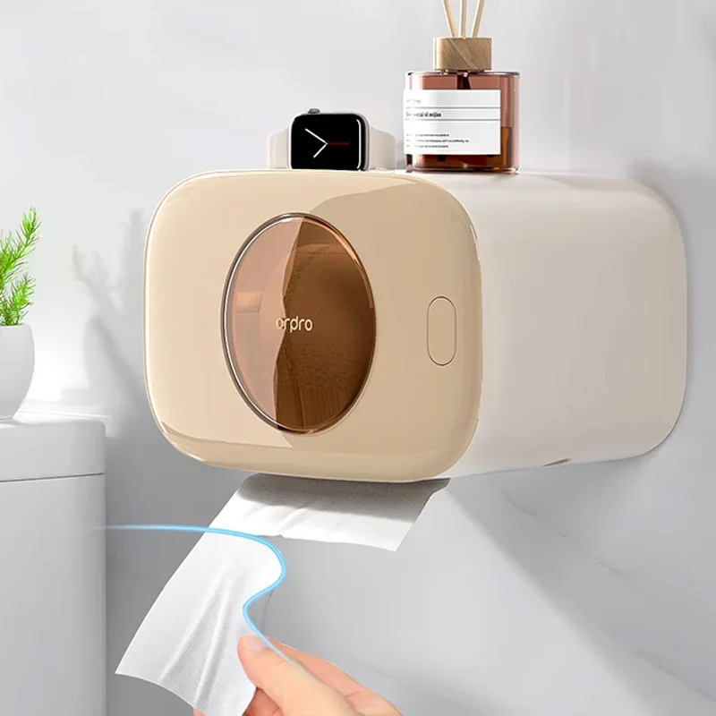 

Suction cup toilet paper box holder wall mounted bathroom toilet roll paper tube bathroom toilet paper box storage rack