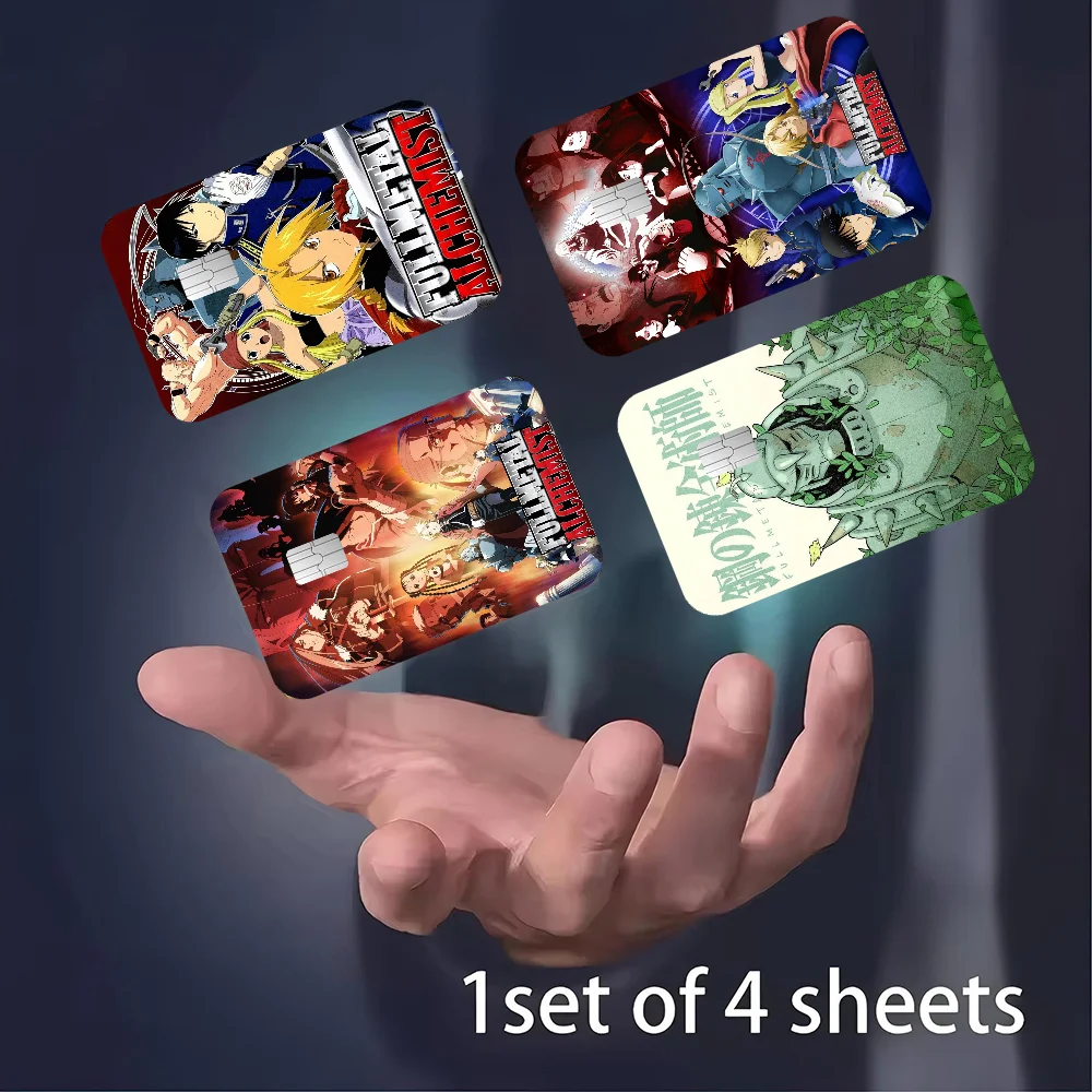 أنيمي F-Fullmetal A-الخيميائي بطاقة الائتمان ملصقات الجلد لا بقايا لاصقة مقاومة للماء لبطاقة الائتمان VISA بطاقة الوصول إلى مترو الأنفاق