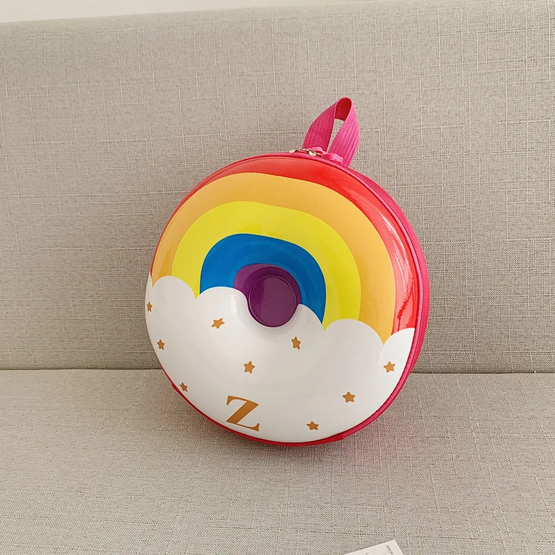 MILANCEL New Kids Cute Backpack Children Cartoon Doughnut Pattern Shoulders Bag Baby Kindergarten Rainbow Schoolbag