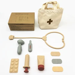 Silicone Pretend Doctor and Nurse Play Set Food Grade Silicone Doctor Kit for Baby Toddler Kids Education Learning Toys