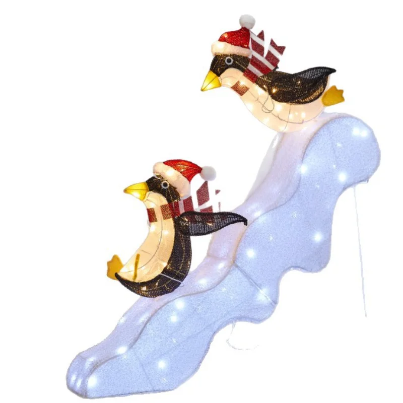 

Christmas deer pull car wrought iron deer package ornament sleigh car Santa Claus large Christmas scene arrangement