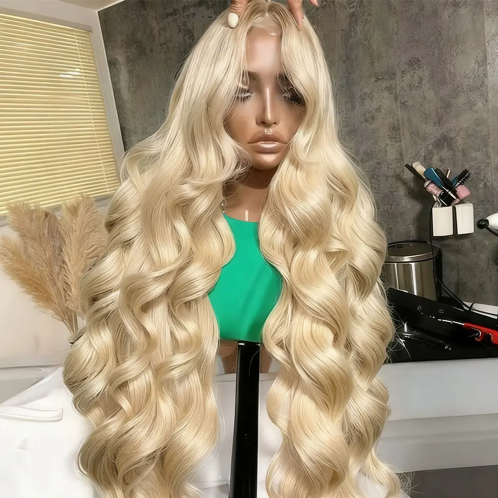 الجسم موجة خصلات الشعر المستعار الإنسان شقراء 613 Hd الدانتيل الباروكة الأمامية 13X6 100% شعر الإنسان قبل قطعها 220 الكثافة شعر مستعار برازيلي 40 بوصة