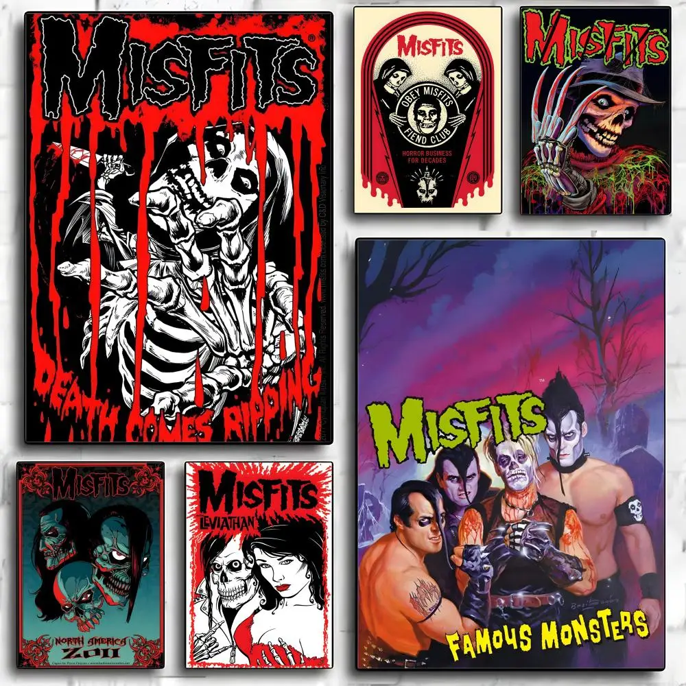 Handsome Horror Punk Misfits-Band Poster HD art sticky wall waterproof home living room bedroom bar aesthetic decoration