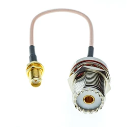 RG316 SMA FEMALE BULKHEAD to PL259 SO239 PL-259 UHF FEMALE BULKHEAD PL259 50 Ohm Low Loss Jumper Coax RF Cable