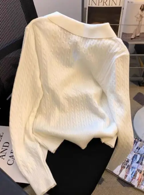 Herfst/Winter Nieuwe Damesmode Casual Stijl Effen Kleur Trui Met Lange Mouwen Dameskleding