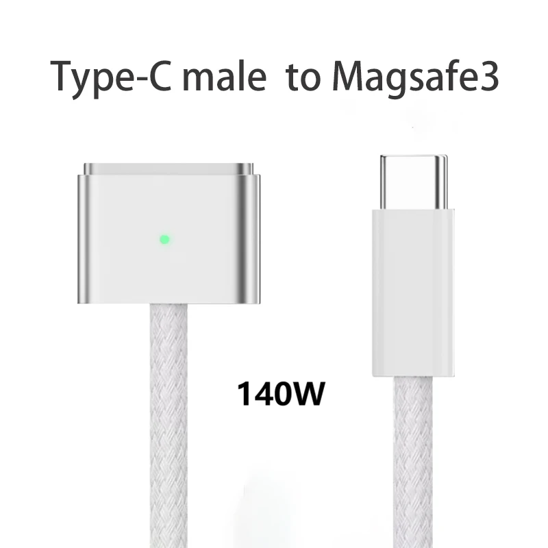 1PCS USB Type C to for Magsafe 3 Magnetic Charger Cord Laptop Charging Cable Converter PD 140W for MacBook Air/Pro A2442 A2485