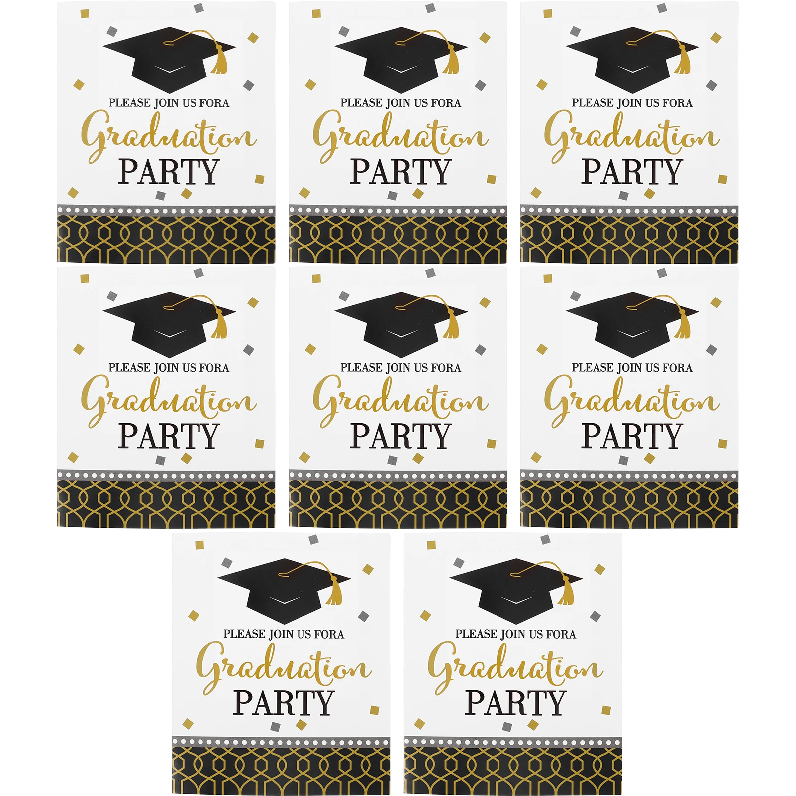 

8Pcs Graduation Party Invitation Cards Fine Detail Design Suitable for Graduation Celebration Memory Keeping Invitations Card