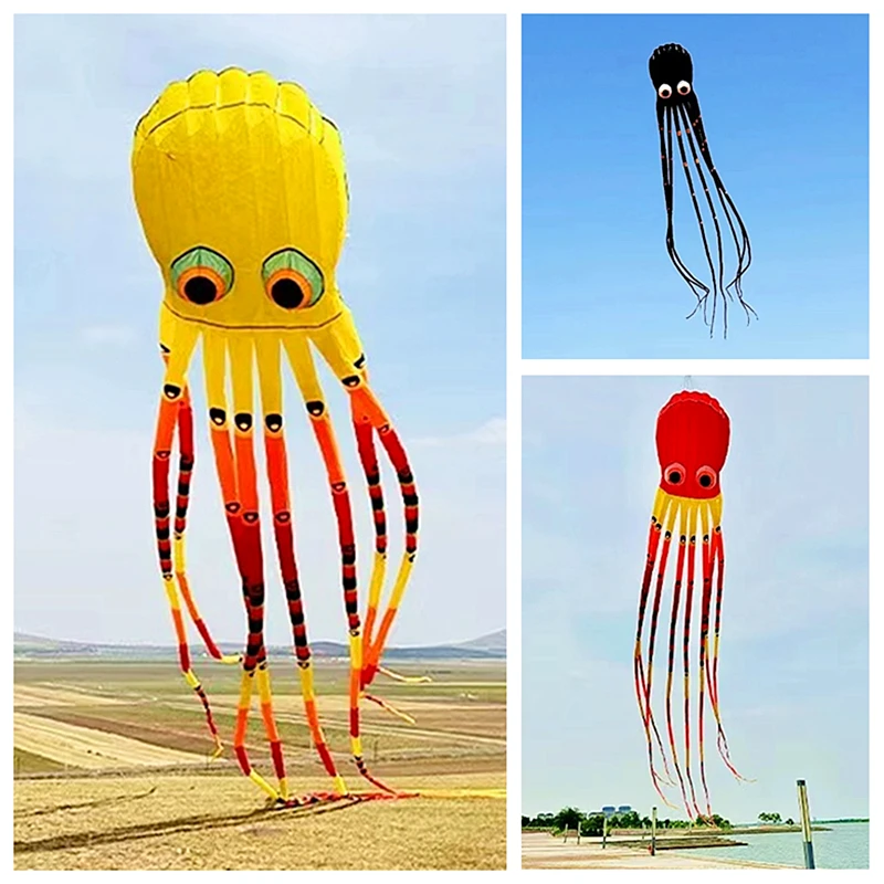 

Free Shipping 15m octopus kites flying for adults kites inflatable toys professional kite Air bounce Outdoor play soft kites fun