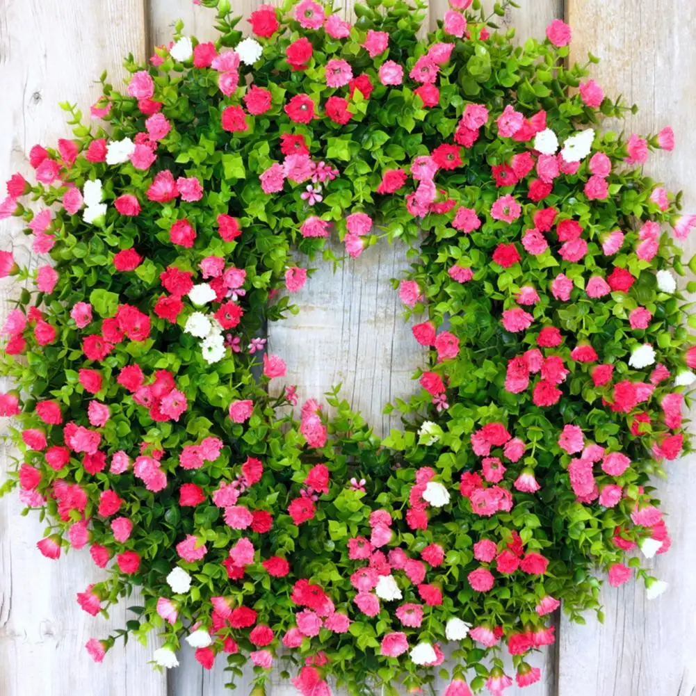 

Babysbreath Garland Exquisite No Watering Green Leaves Spring Summer Eucalyptus Wreath Courtyard Decor