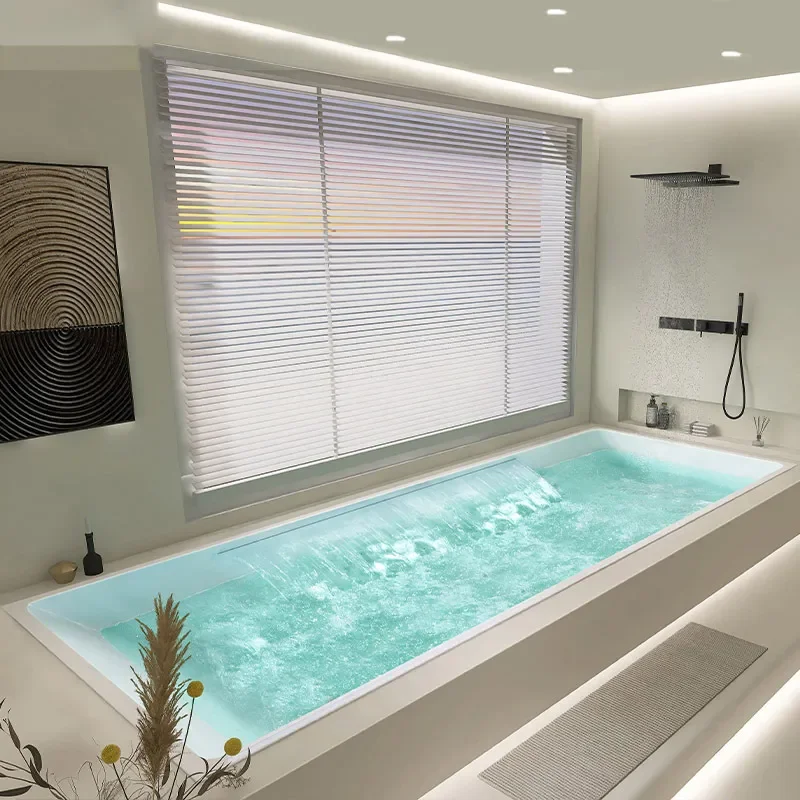 for 2.6m Large Embedded Rectangular Bathtub Hardcover for Homestay Theme Hotel Large Apartment Swimming Tub